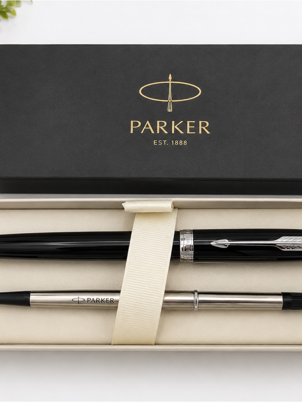 Parker Pen Set Duo Black & Silver Classic Gift Set